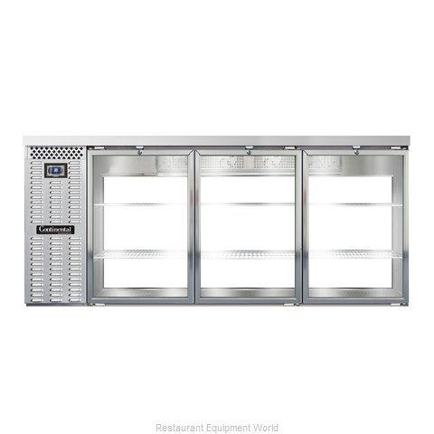 Continental Refrigerator BBC79-SS-GD-PT Back Bar Cabinet, Refrigerated