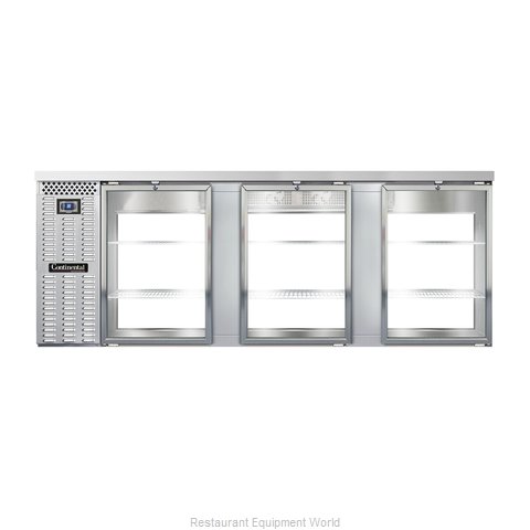 Continental Refrigerator BBC90-SS-GD-PT Back Bar Cabinet, Refrigerated