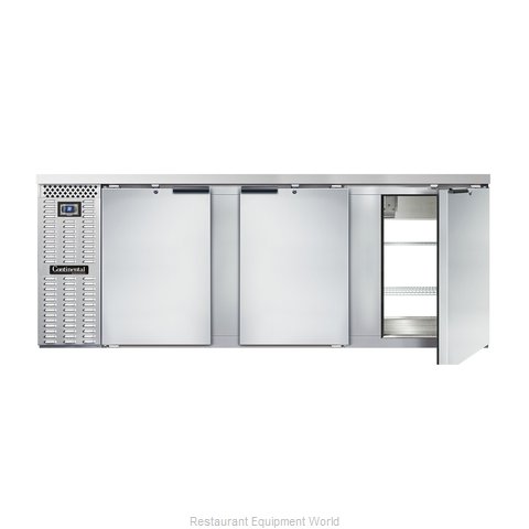 Continental Refrigerator BBC90-SS-PT Back Bar Cabinet, Refrigerated