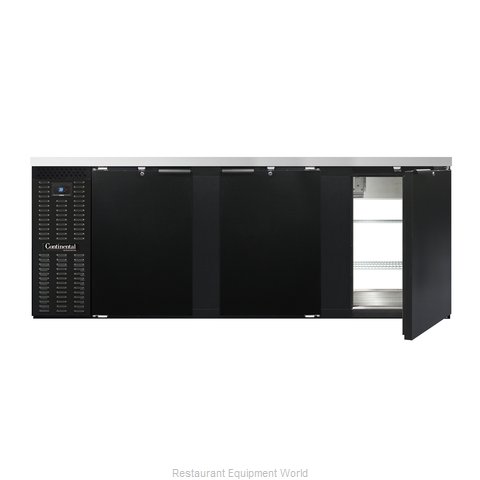 Continental Refrigerator BBC90S-PT Back Bar Cabinet, Refrigerated
