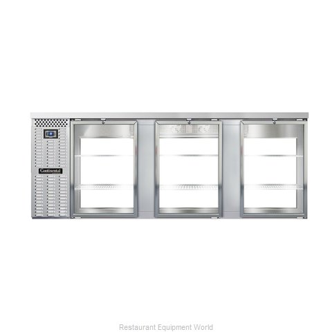 Continental Refrigerator BBC90S-SS-GD-PT Back Bar Cabinet, Refrigerated