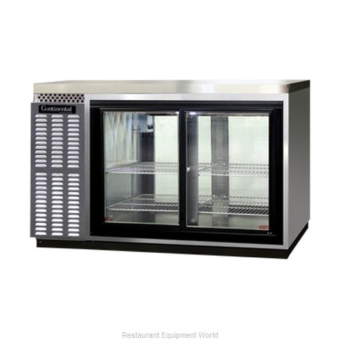 Continental Refrigerator BBUC50-SS-SGD-PT Backbar Cabinet, Refrigerated