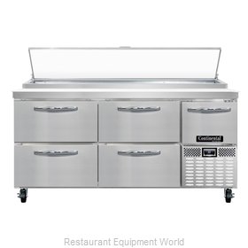 Continental Refrigerator CPA68-D Refrigerated Counter, Pizza Prep Table