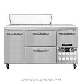 Continental Refrigerator CRA60-10-D Refrigerated Counter, Sandwich / Salad Top