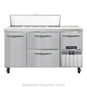 Continental Refrigerator CRA60-12-D Refrigerated Counter, Sandwich / Salad Top
