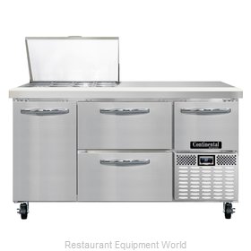 Continental Refrigerator CRA60-12M-D Refrigerated Counter, Mega Top Sandwich / S