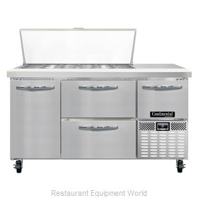 Continental Refrigerator CRA60-18M-D Refrigerated Counter, Mega Top Sandwich / S