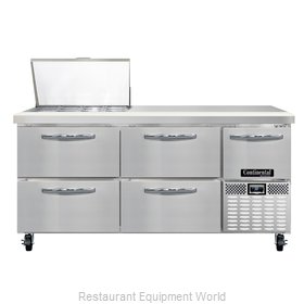 Continental Refrigerator CRA68-12M-D Refrigerated Counter, Mega Top Sandwich / S