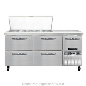 Continental Refrigerator CRA68-18M-D Refrigerated Counter, Mega Top Sandwich / S