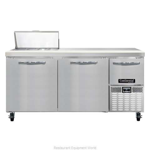 Continental Refrigerator CRA68-8 Refrigerated Counter, Sandwich / Salad Top