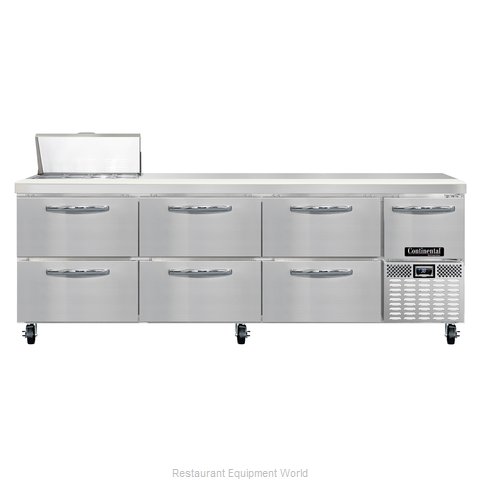 Continental Refrigerator CRA93-8-D Refrigerated Counter, Sandwich / Salad Top