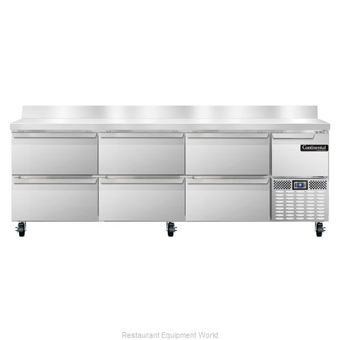 Continental Refrigerator CRA93-BS-D Refrigerated Counter, Work Top