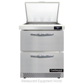 Continental Refrigerator D27N12M-FB-D Refrigerated Counter, Mega Top Sandwich /