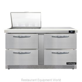 Continental Refrigerator D60N12M-FB-D Refrigerated Counter, Mega Top Sandwich /