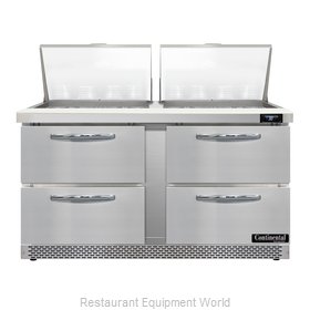 Continental Refrigerator D60N24M-FB-D Refrigerated Counter, Mega Top Sandwich /