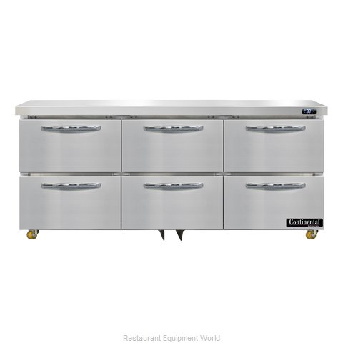 Continental Refrigerator D72N-U-D Refrigerator, Undercounter, Reach-In (Magnified)
