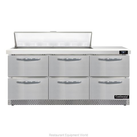 Continental Refrigerator D72N12-FB-D Refrigerated Counter, Sandwich / Salad Unit (Magnified)
