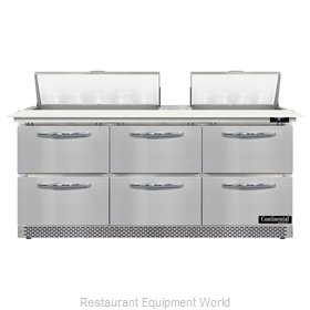Continental Refrigerator D72N18C-FB-D Refrigerated Counter, Sandwich / Salad Uni
