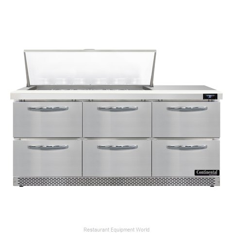 Continental Refrigerator D72N18M-FB-D Refrigerated Counter, Mega Top Sandwich /