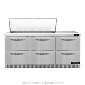 Continental Refrigerator D72N18M-FB-D Refrigerated Counter, Mega Top Sandwich /