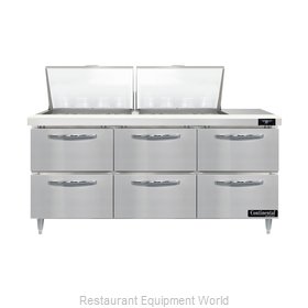 Continental Refrigerator D72N24M-D Refrigerated Counter, Mega Top Sandwich / Sal