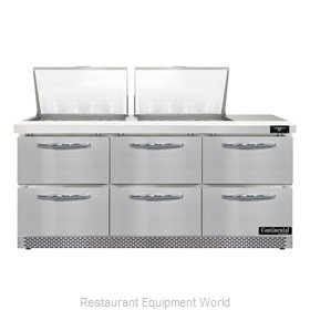 Continental Refrigerator D72N24M-FB-D Refrigerated Counter, Mega Top Sandwich /