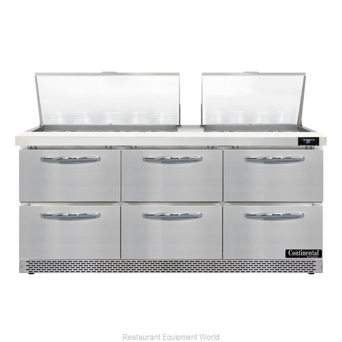 Continental Refrigerator D72N27M-FB-D Refrigerated Counter, Mega Top Sandwich / (Magnified)