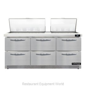 Continental Refrigerator D72N27M-FB-D Refrigerated Counter, Mega Top Sandwich /