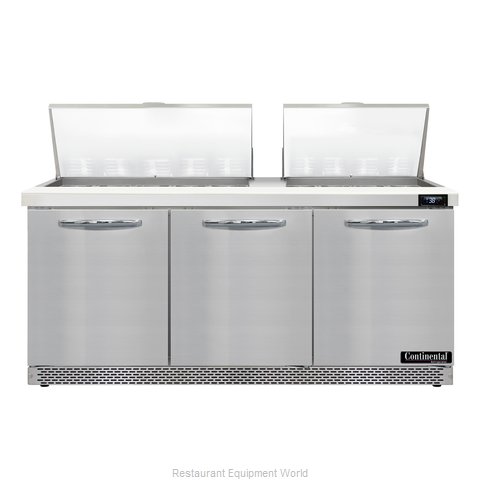 Continental Refrigerator D72N27M-FB Refrigerated Counter, Mega Top Sandwich / Sa (Magnified)