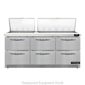 Continental Refrigerator D72N30M-FB-D Refrigerated Counter, Mega Top Sandwich /