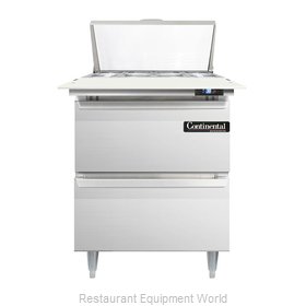 Continental Refrigerator DL27-8C-D Refrigerated Counter, Sandwich / Salad Top