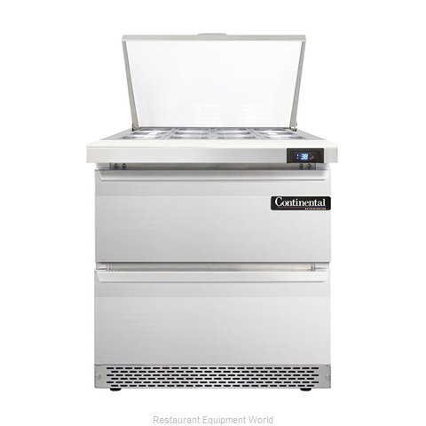 Continental Refrigerator DL32-12M-FB-D Refrigerated Counter, Mega Top Sandwich /