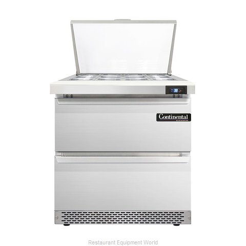 Continental Refrigerator DL32-12M-FB-D Refrigerated Counter, Mega Top Sandwich /