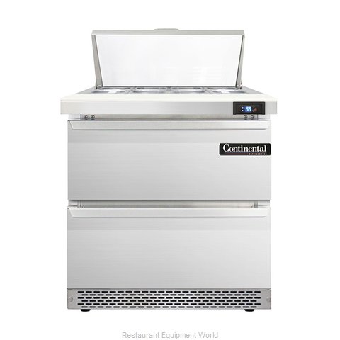 Continental Refrigerator DL32-8-FB-D Refrigerated Counter, Sandwich / Salad Top
