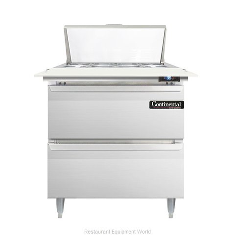 Continental Refrigerator DL32-8C-D Refrigerated Counter, Sandwich / Salad Top