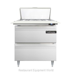 Continental Refrigerator DL32-8C-D Refrigerated Counter, Sandwich / Salad Top