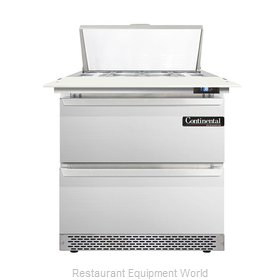 Continental Refrigerator DL32-8C-FB-D Refrigerated Counter, Sandwich / Salad Top