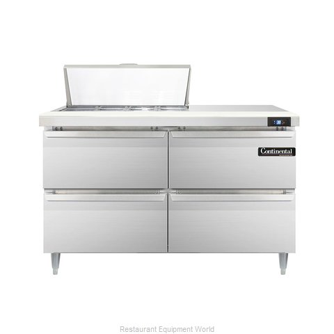 Continental Refrigerator DL48-8-D Refrigerated Counter, Sandwich / Salad Top