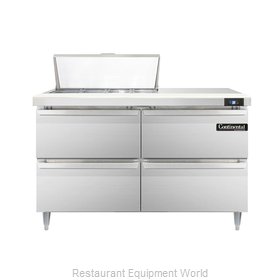 Continental Refrigerator DL48-8-D Refrigerated Counter, Sandwich / Salad Top