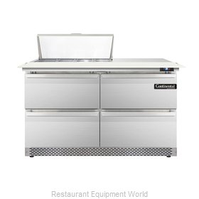 Continental Refrigerator DL48-8C-FB-D Refrigerated Counter, Sandwich / Salad Top