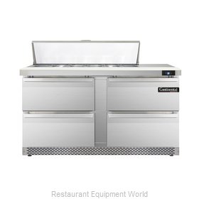 Continental Refrigerator DL60-12-FB-D Refrigerated Counter, Sandwich / Salad Top