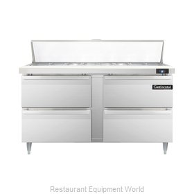Continental Refrigerator DL60-16-D Refrigerated Counter, Sandwich / Salad Top