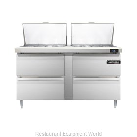 Continental Refrigerator DL60-24M-D Refrigerated Counter, Mega Top Sandwich / Sa