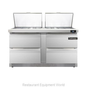 Continental Refrigerator DL60-24M-FB-D Refrigerated Counter, Mega Top Sandwich /