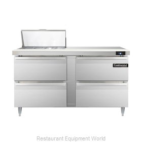 Continental Refrigerator DL60-8-D Refrigerated Counter, Sandwich / Salad Top