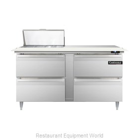 Continental Refrigerator DL60-8C-D Refrigerated Counter, Sandwich / Salad Top