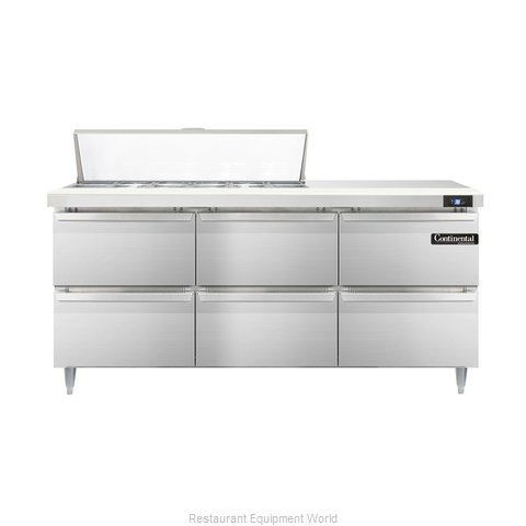 Continental Refrigerator DL72-12-D Refrigerated Counter, Sandwich / Salad Top