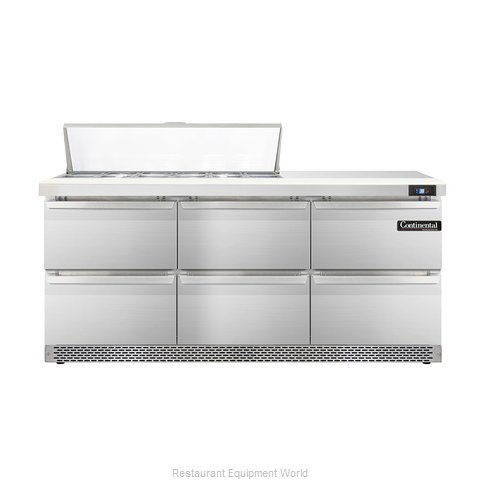 Continental Refrigerator DL72-12-FB-D Refrigerated Counter, Sandwich / Salad Top