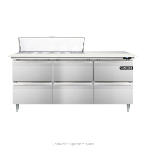 Continental Refrigerator DL72-12C-D Refrigerated Counter, Sandwich / Salad Top