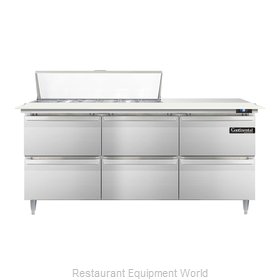 Continental Refrigerator DL72-12C-D Refrigerated Counter, Sandwich / Salad Top